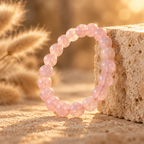 Bracelet Amour en Quartz Rose