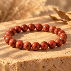 Bracelet Motivation en Jaspe Rouge